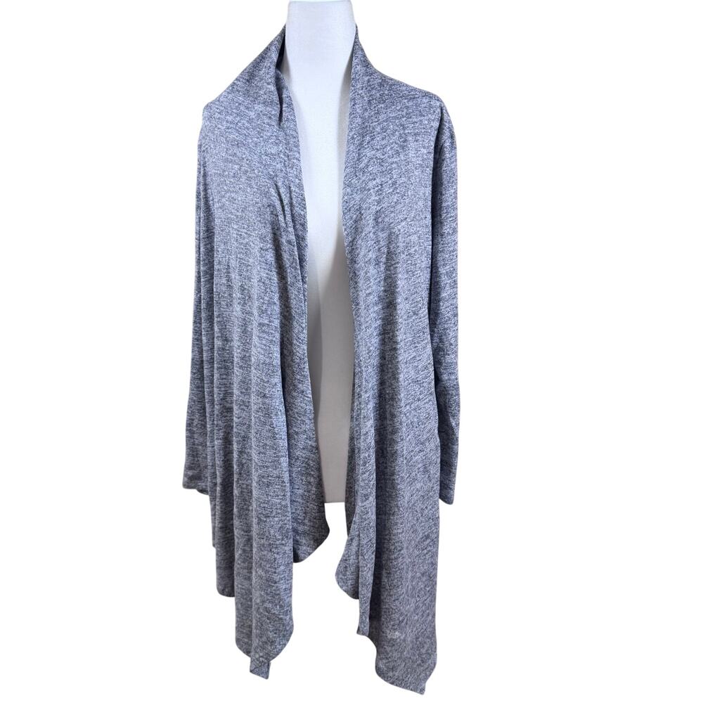 Tacera Gray Open Front Drape Cardigan Womens Medium Lightweight